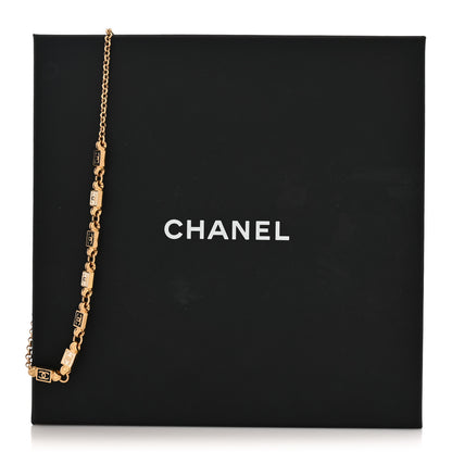Chanel Metal Enamel CC Squares Choker Gold White Black 5 of 5