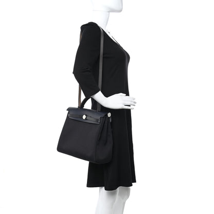 Hermes Military Toile Vache Hunter Herbag Zip Retourne 31 PM Blue Indigo 2 of 11