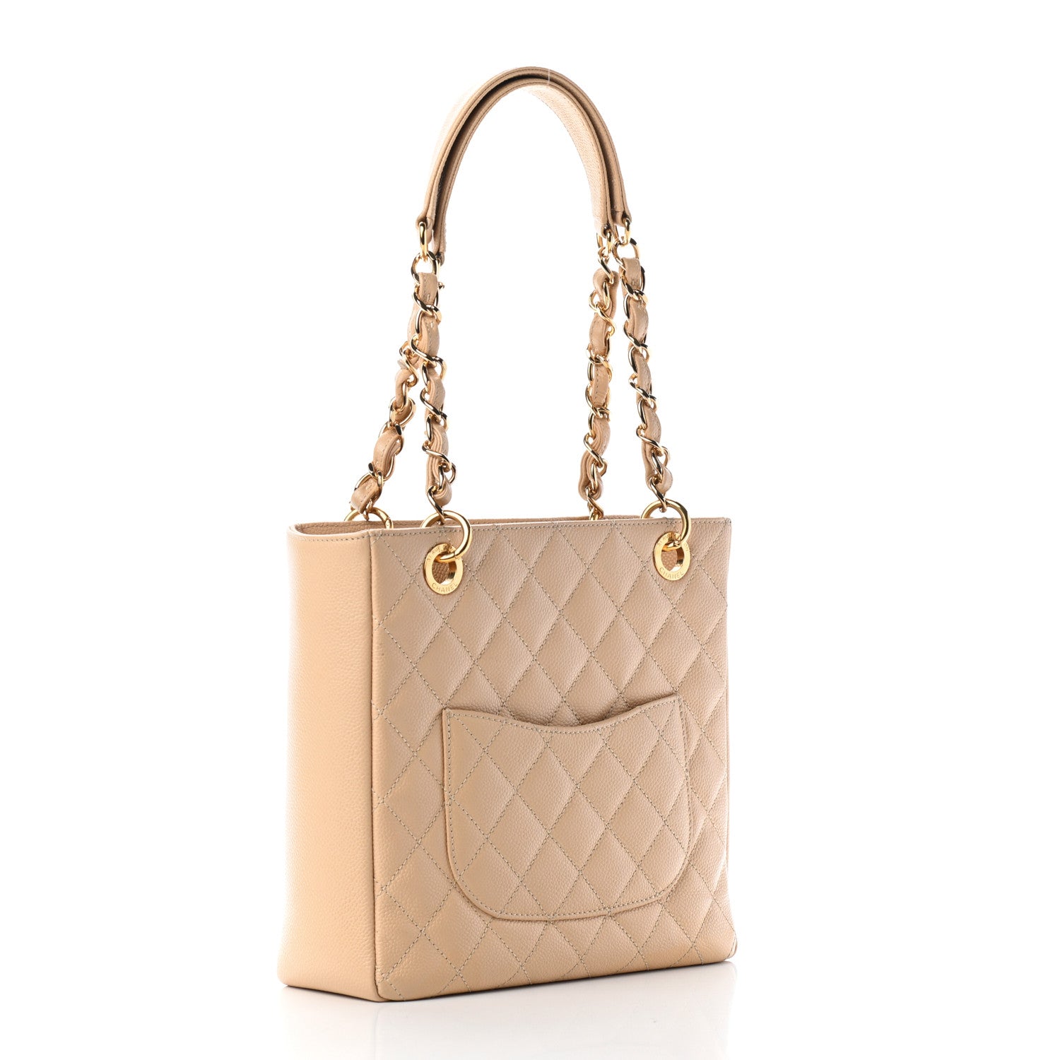 Chanel Caviar Quilted Petit Shopping Tote PST Beige 3 of 10
