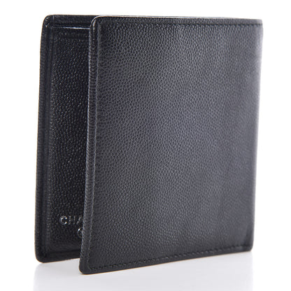 Chanel Caviar CC Button Bi-Fold Wallet Black 3 of 9