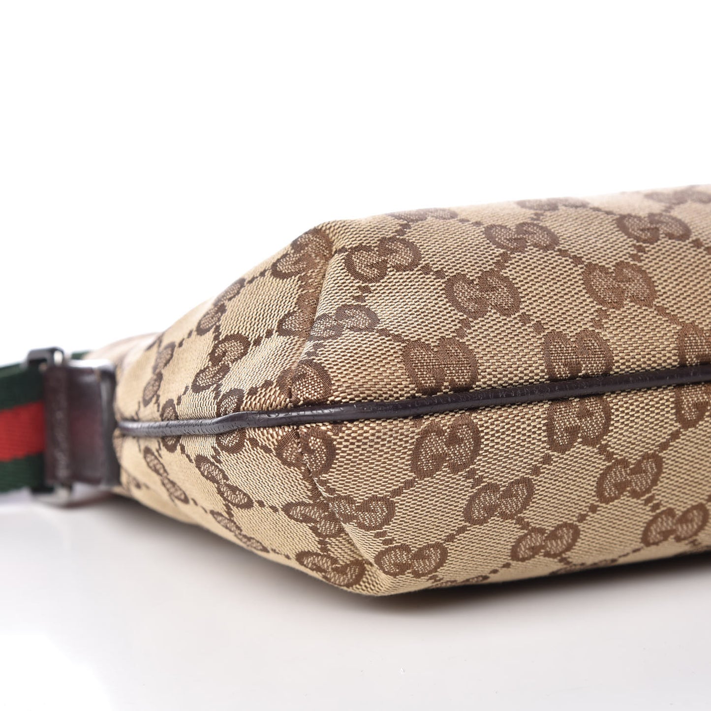 Monogram Web Small Flat Messenger Crossbody Dark Brown
