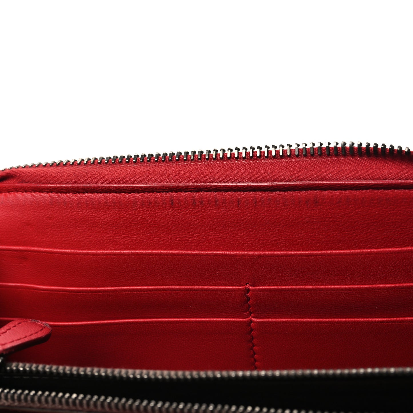Nappa Intrecciato Zip Around Wallet Red