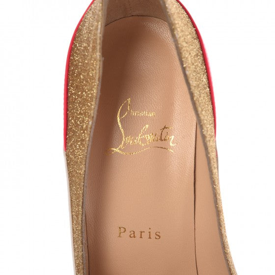 Christian Louboutin Glitter Patent Fluo Tucsick 100 Pumps 39.5 White Gold 5 of 9
