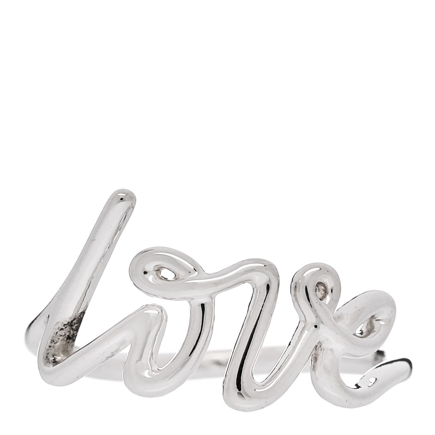 Tiffany Sterling Silver Paloma Picasso Graffiti Love Ring 54 7 1 of 6
