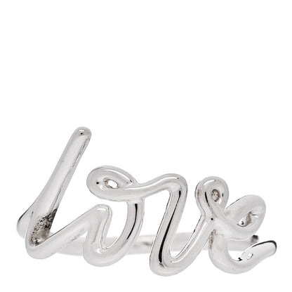 Tiffany Sterling Silver Paloma Picasso Graffiti Love Ring 54 7 1 of 6