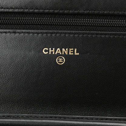 Chanel Lambskin Quilted Wallet On Chain WOC Black 6 of 12