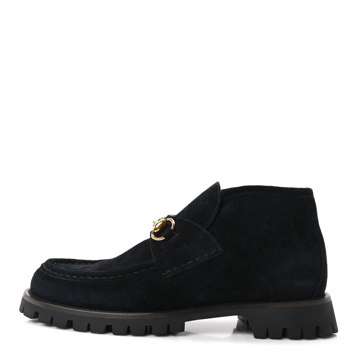 Gucci Suede Horsebit Womens Ankle Boots 38 Black 1 of 10