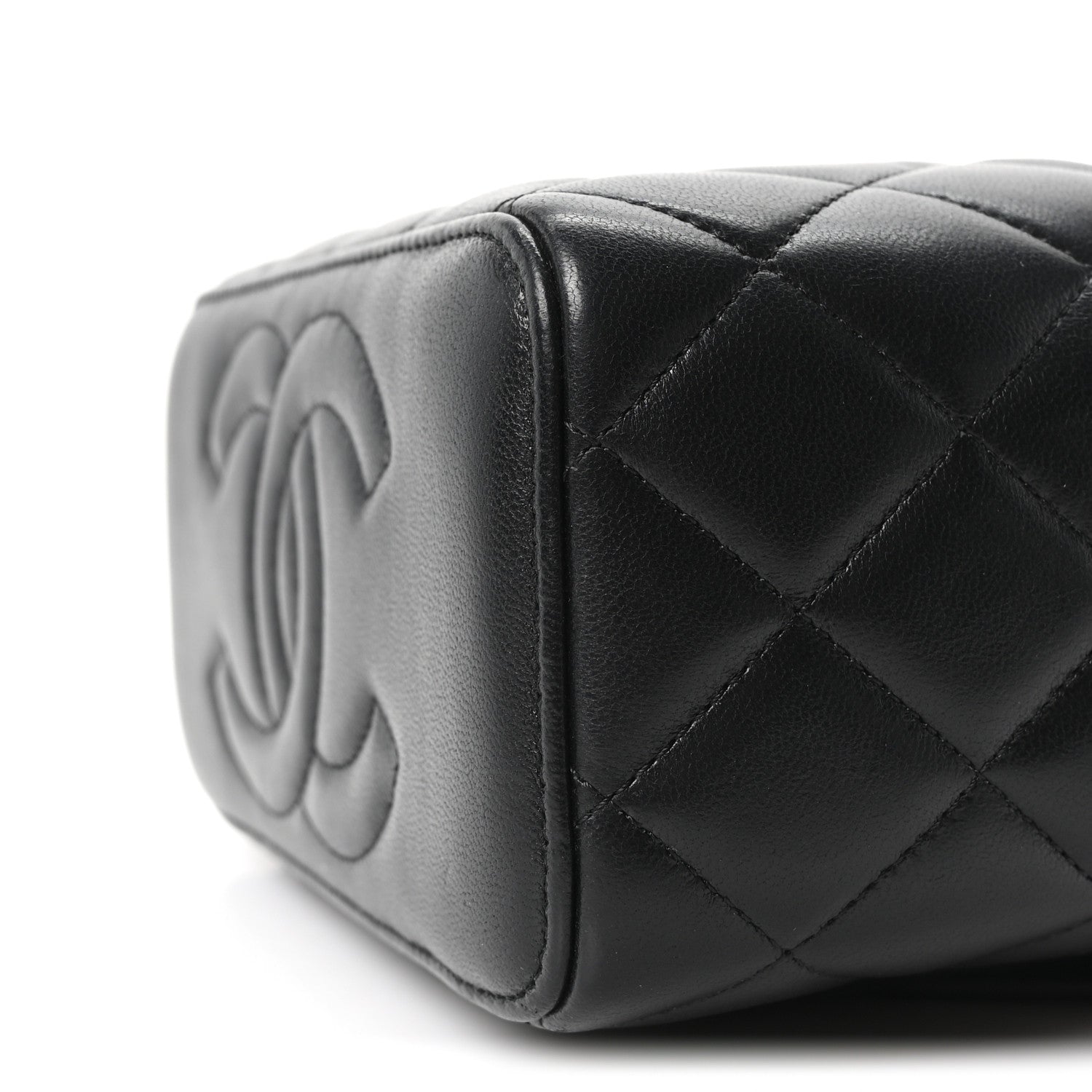 Chanel Lambskin Quilted Small Top Handle Vanity Case With Chain Black 10 of 10
