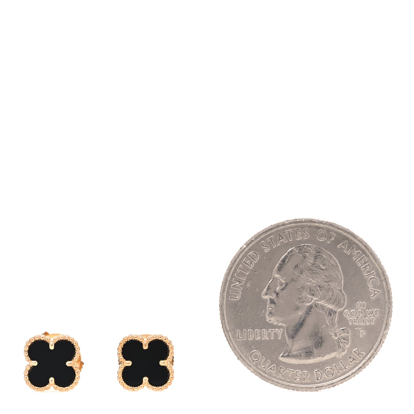 18K Yellow Gold Black Onyx Sweet Alhambra Earrings