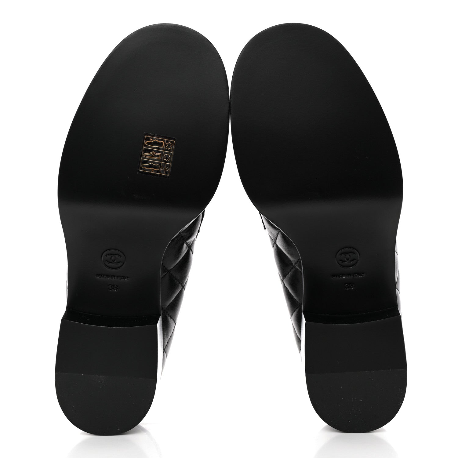 Chanel Lambskin Quilted CC Heart Loafers 38 Black 5 of 14