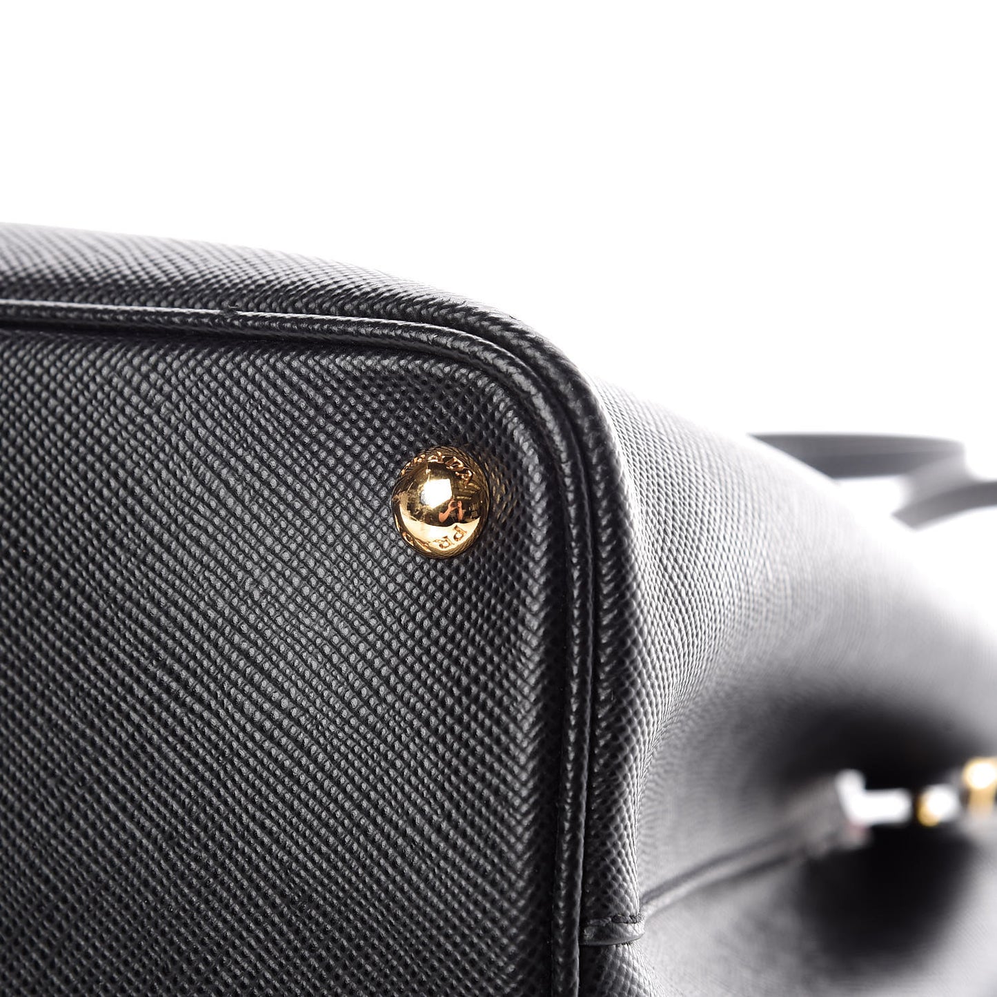 Saffiano Cuir Medium Double Bag Black Fuoco