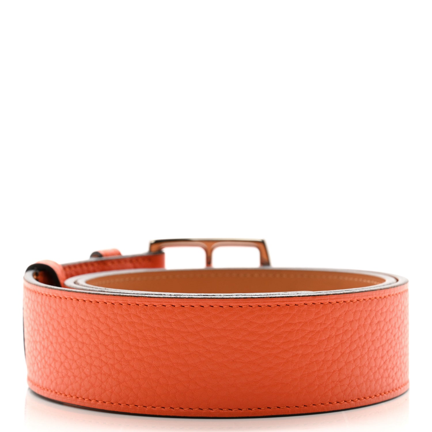 Hermes Taurillon Clemence Etriviere Belt 85 34 Orange 2 of 8