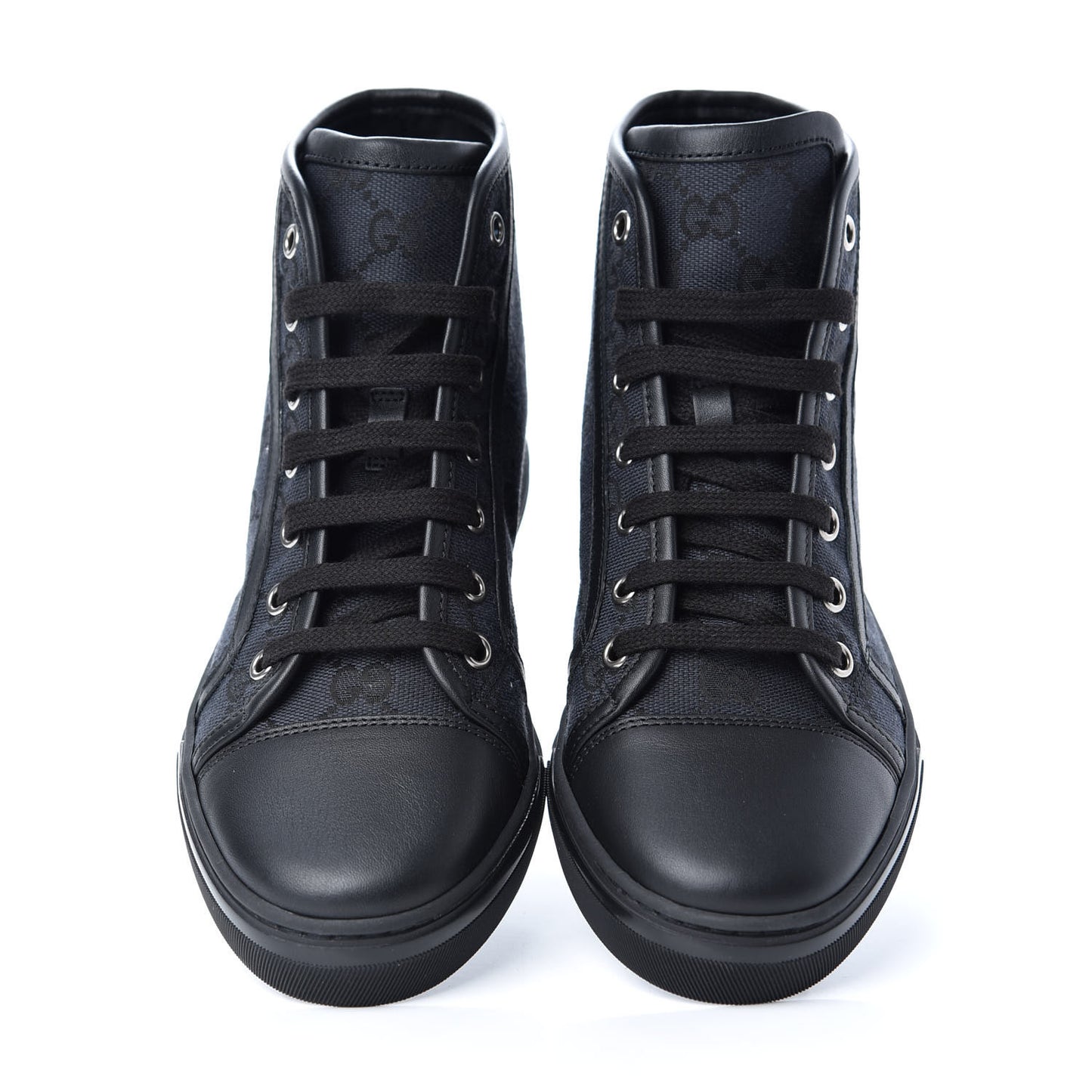 Monogram High Top Sneakers 36 Black