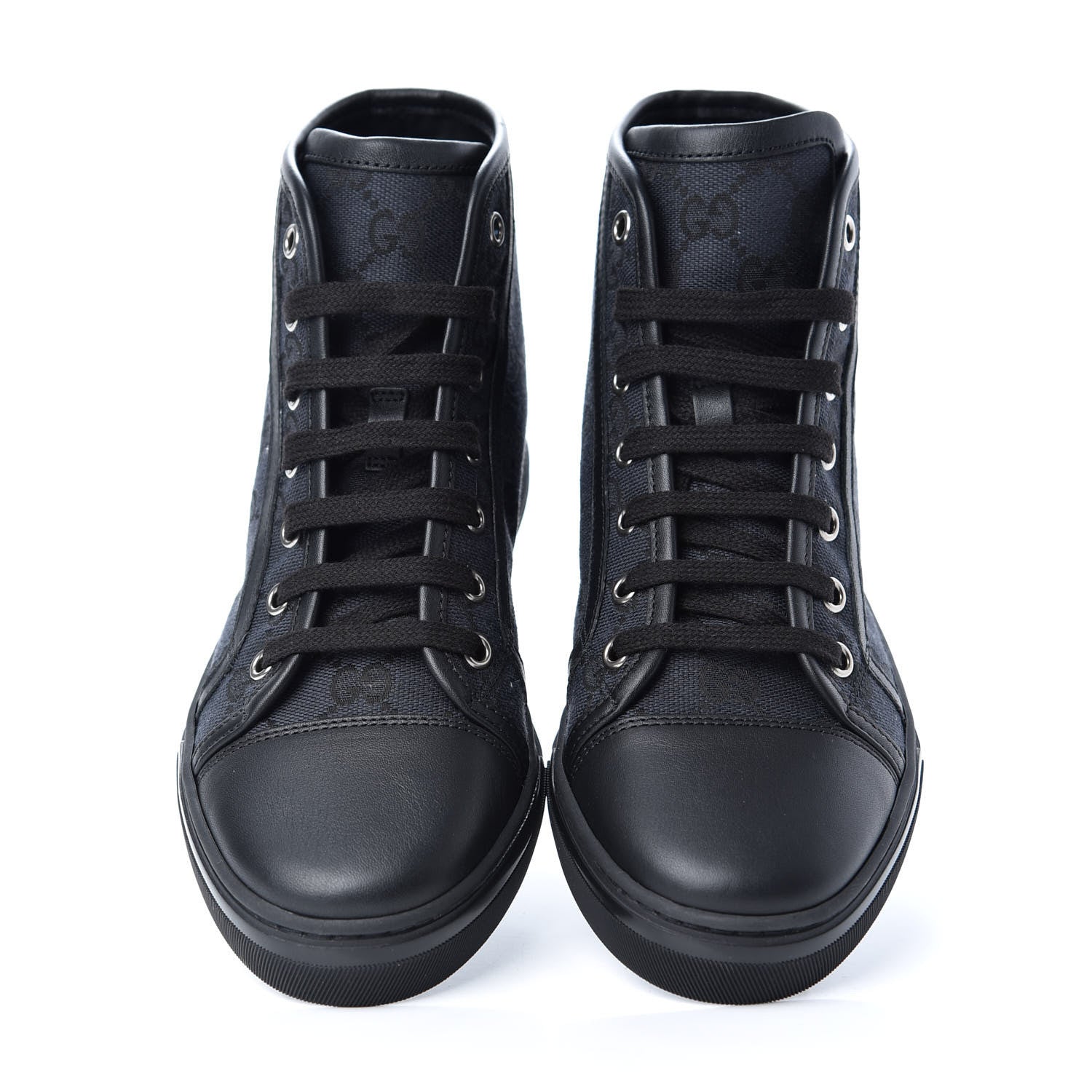 Gucci Monogram High Top Sneakers 36 Black 5 of 11