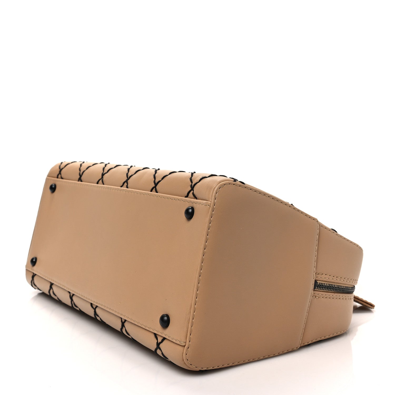 Chanel Calfskin Wild Stitch Top Handle Bag Beige 6 of 6