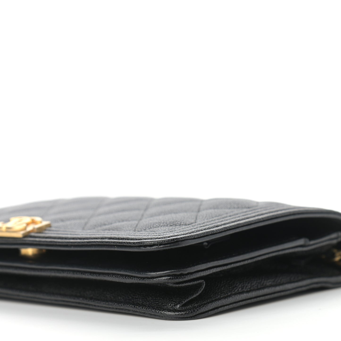 Caviar Quilted Boy Wallet On Chain WOC Black