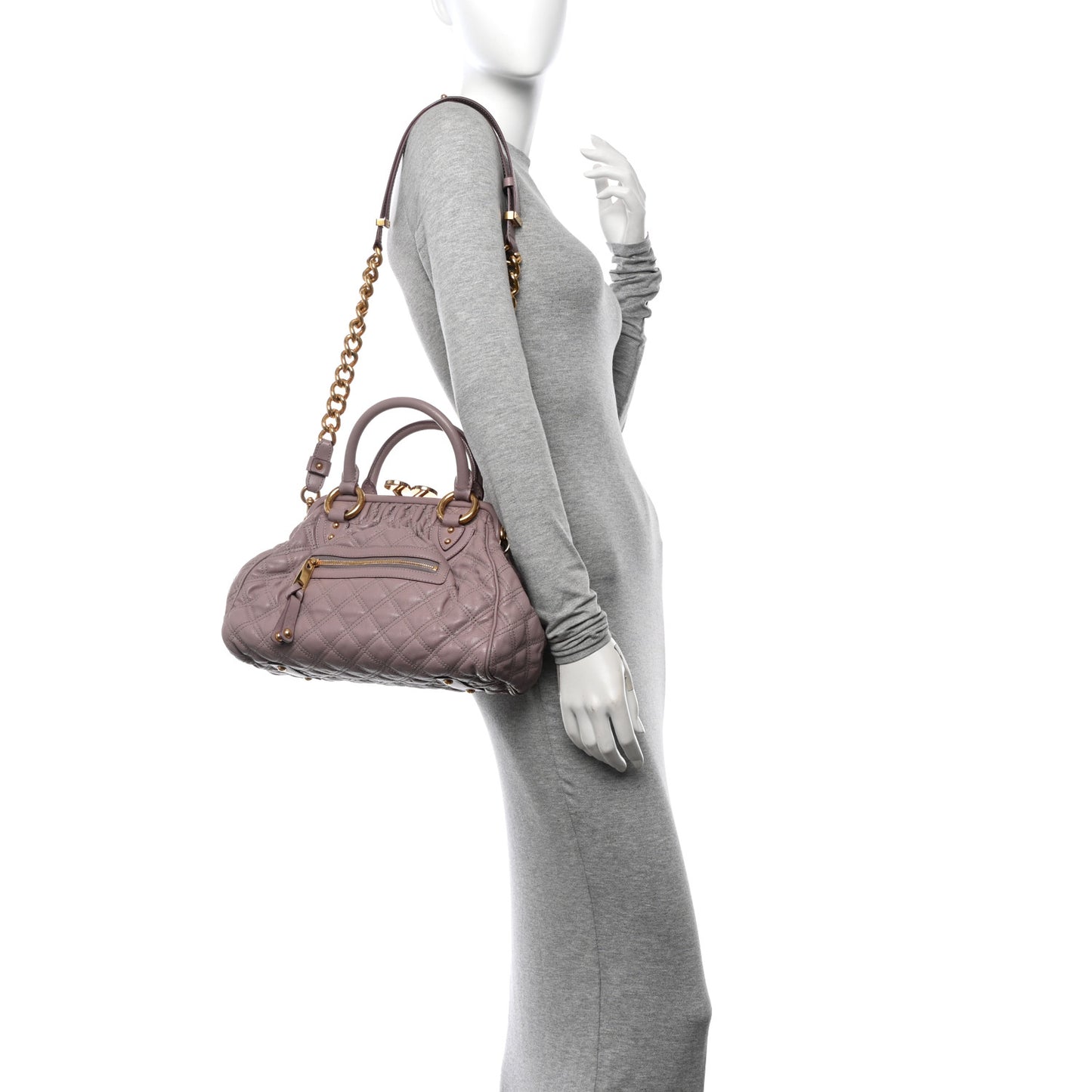 Calfskin Quilted Stam Blush