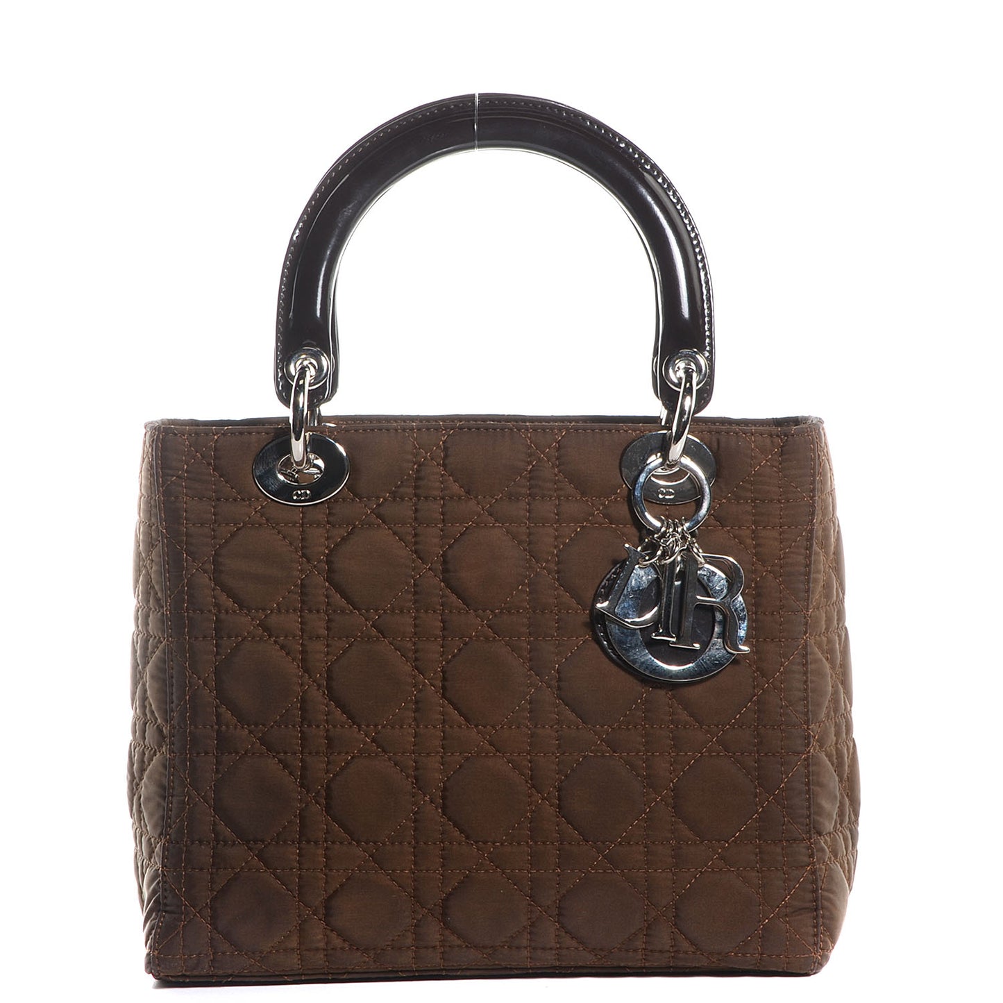 Nylon Cannage Medium Lady Dior Brown