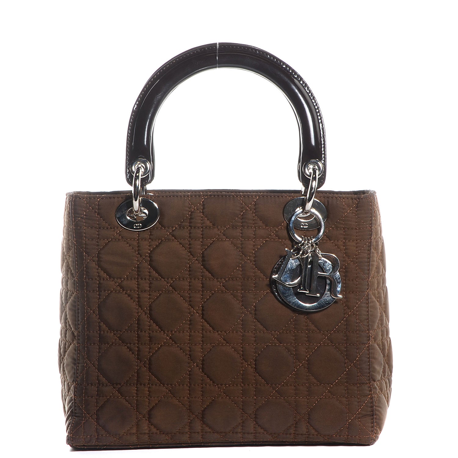 Christian Dior Nylon Cannage Medium Lady Dior Brown 1 of 9