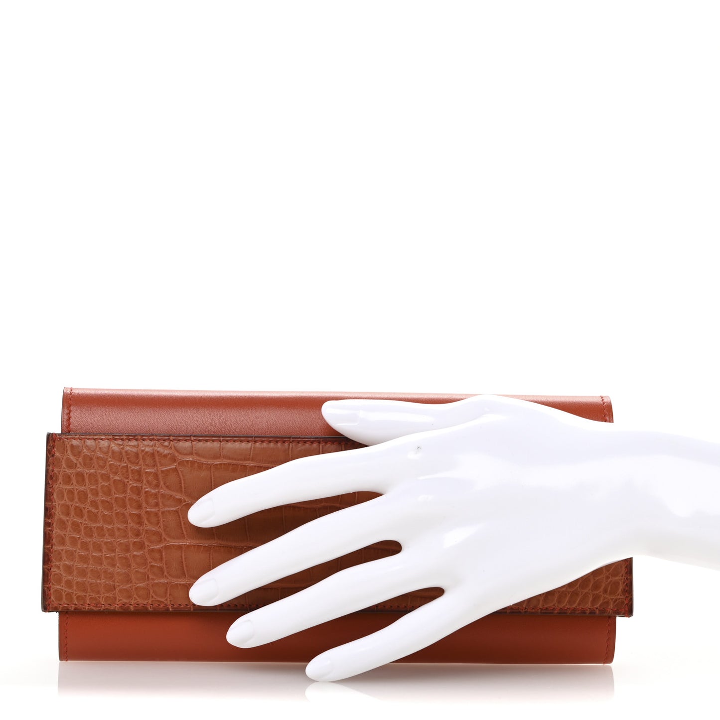 Matte Alligator Tadelakt Passant Long Wallet Terre Battue Cuivre