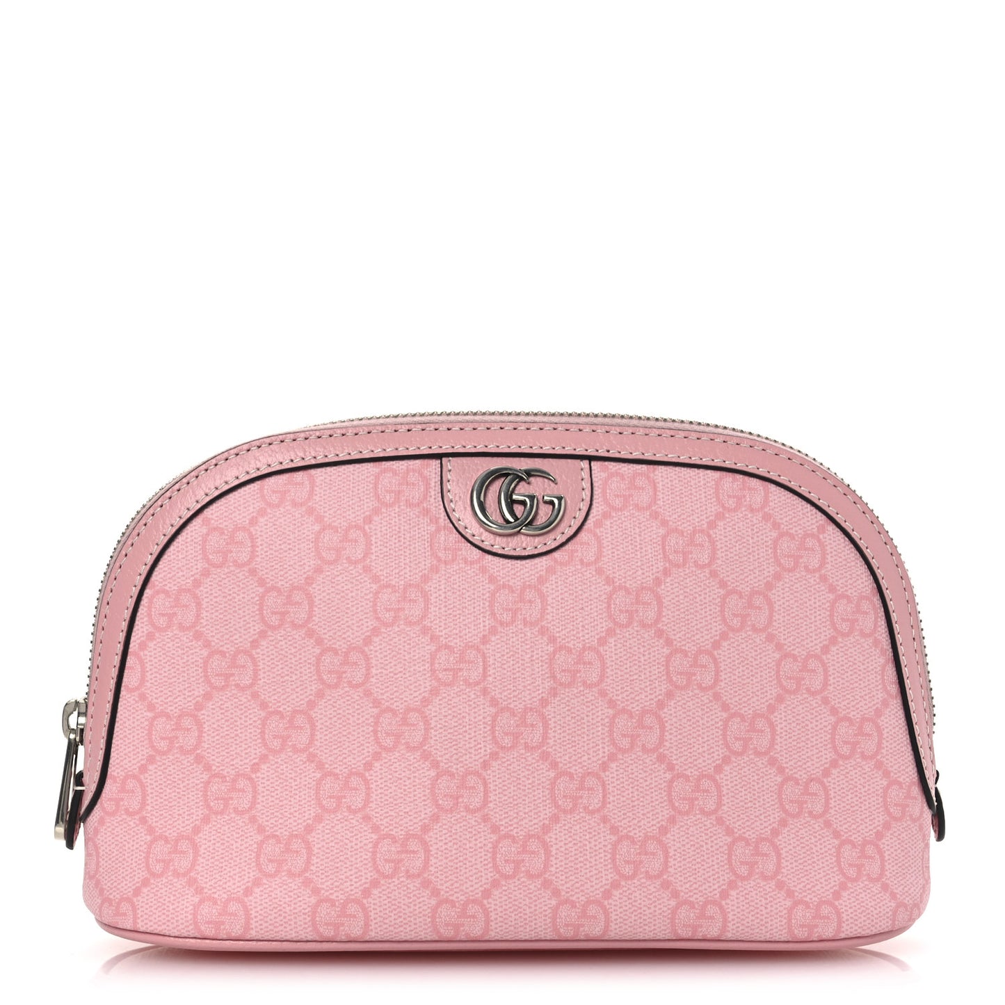 GG Supreme Monogram Textured Calfskin Large Ophidia Cosmetic Case  Pink