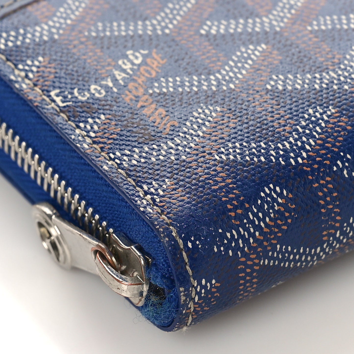 Goyardine Matignon Zip Around GM Wallet Blue
