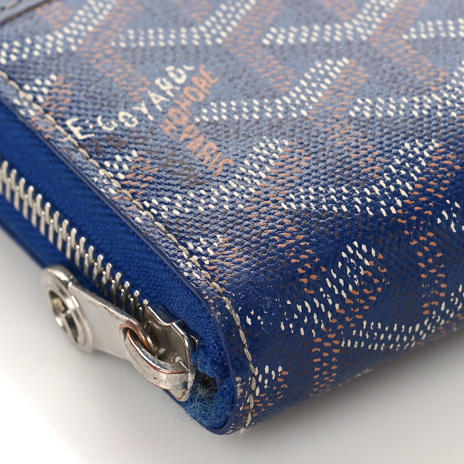 Goyard Goyardine Matignon Zip Around GM Wallet Blue 7 of 11