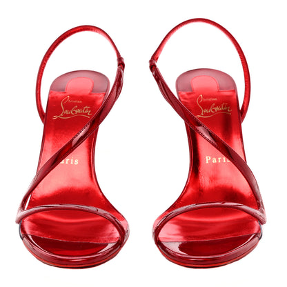 Christian Louboutin Metallic Patent Rosalie 100 Sandals 39 Loubi 2 of 15