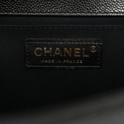 Chanel Caviar Chevron Quilted Medium Boy Flap Black 11 of 19