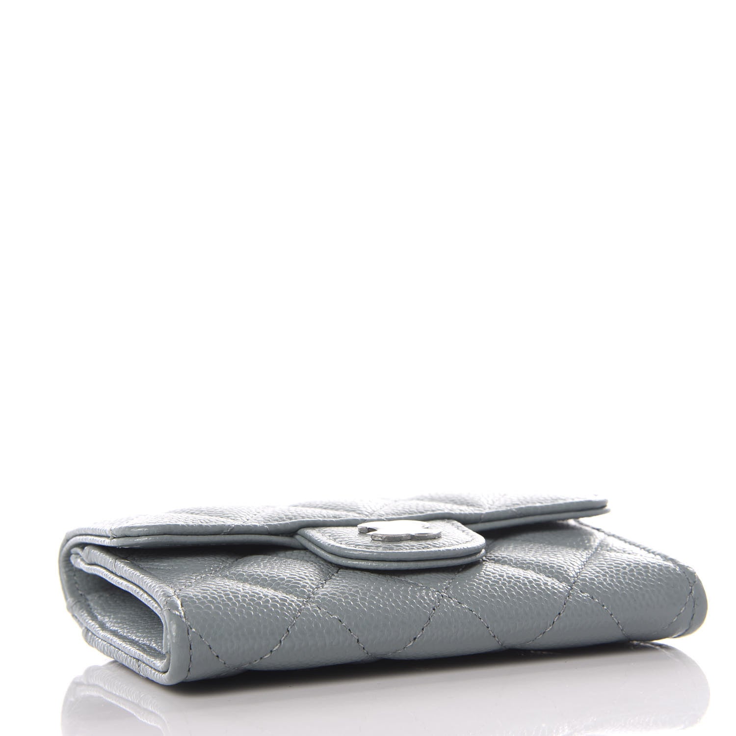 Chanel Caviar Quilted Flap Card Holder Wallet Dark Grey 3 of 8
