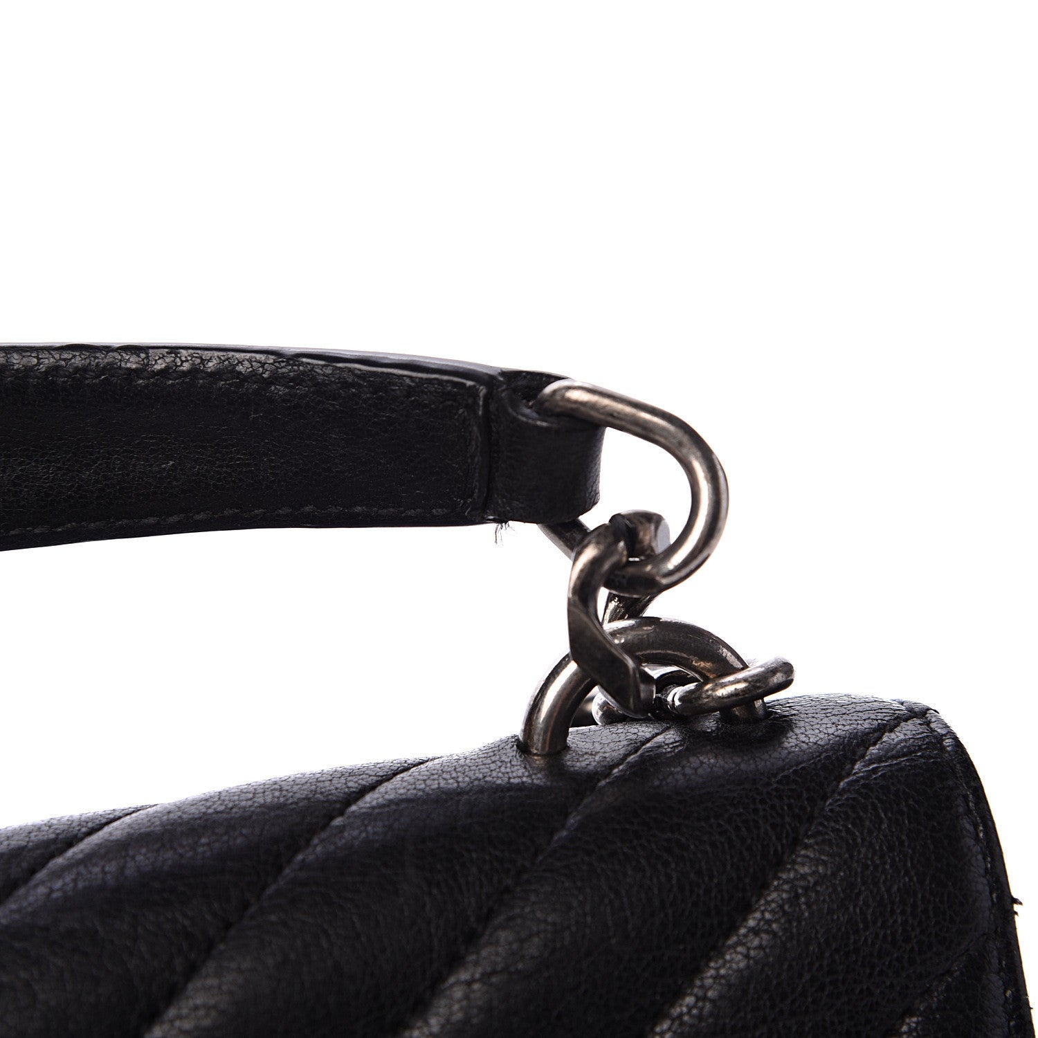 Saint Laurent Sheepskin Matelasse Chevron Monogram Medium College Bag Black 10 of 12