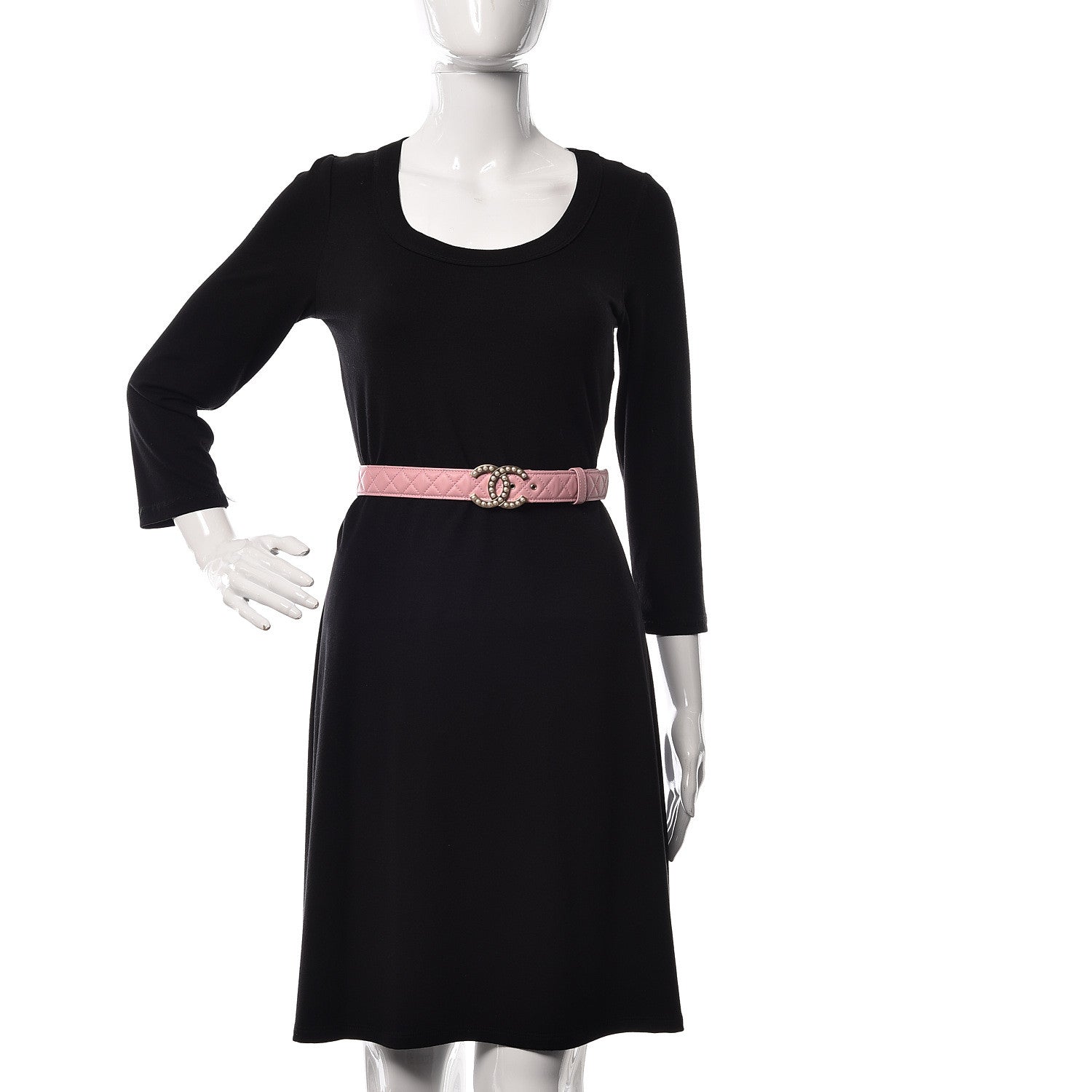 Chanel Pearl Lambskin Quilted CC Belt 95 38 Pink 2 of 9