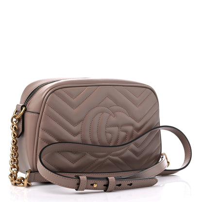 Gucci Calfskin Matelasse Small GG Marmont Chain Shoulder Bag Porcelain Rose 3 of 9