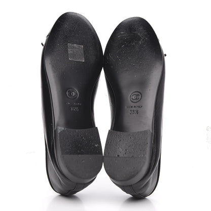 Chanel Lambskin Patent Cap Toe Ballerina Flats 36.5 Black 5 of 11