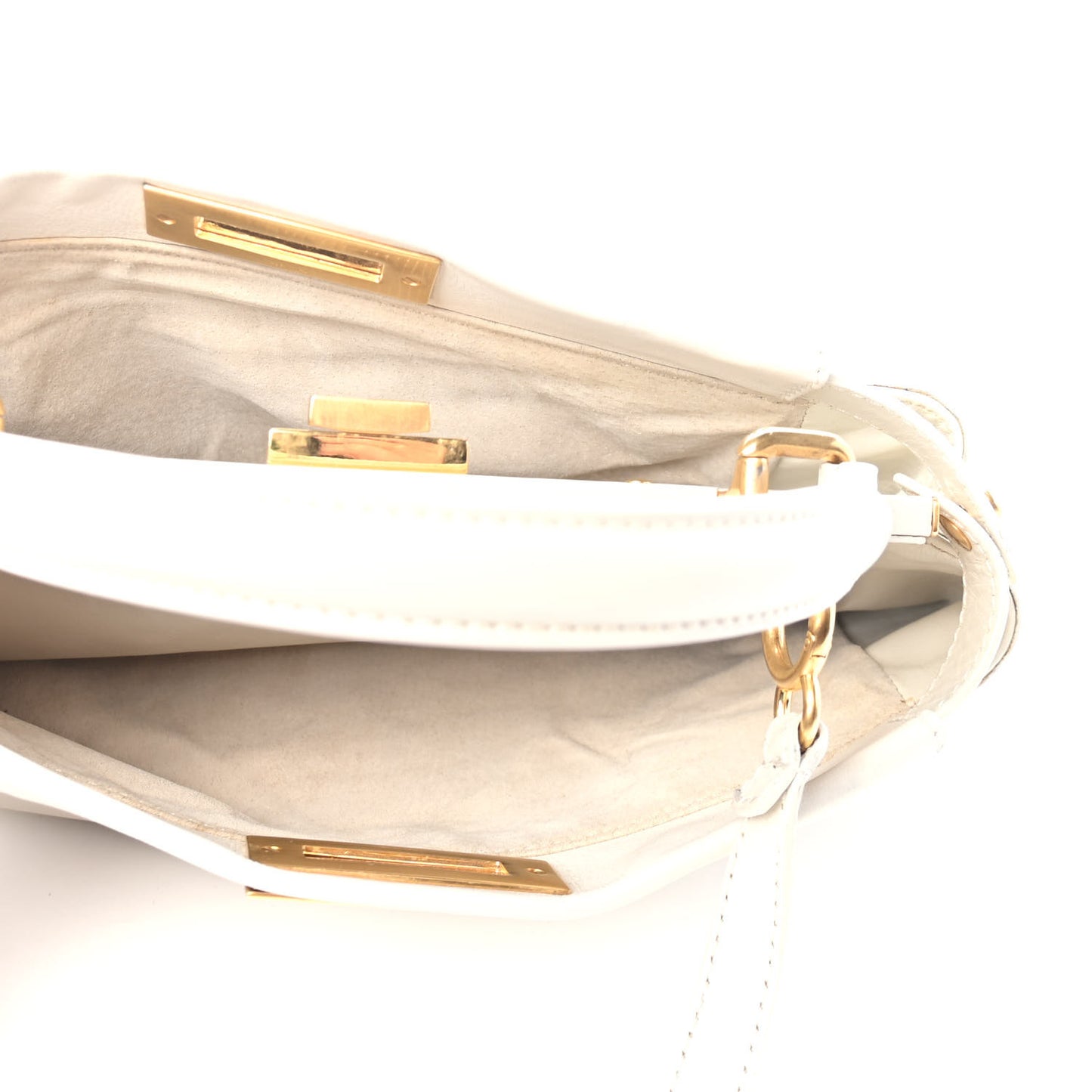 Nappa Medium Peekaboo Iconic Satchel White
