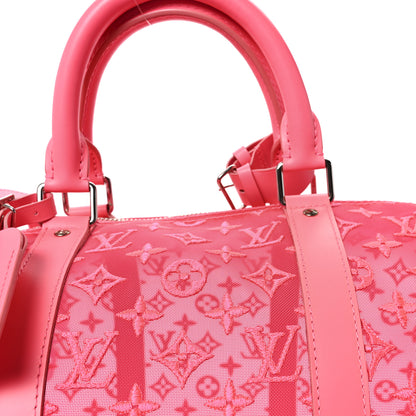 Louis Vuitton Monogram Fluo See Through Keepall Bandouliere 50 Rose 6 of 8