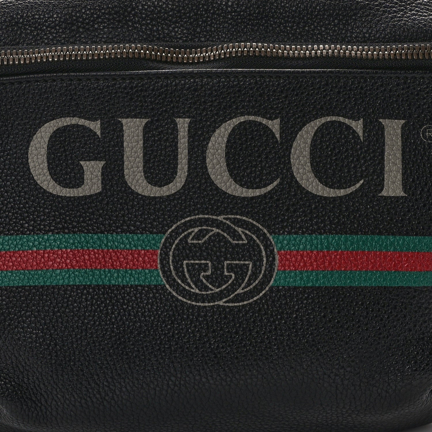 Gucci Grained Calfskin Logo Belt Bag Black 8 of 12