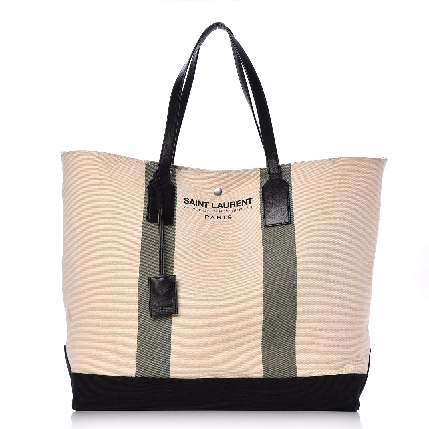 Saint Laurent Canvas Beach Shopping East West Tote Ecru 1 of 20