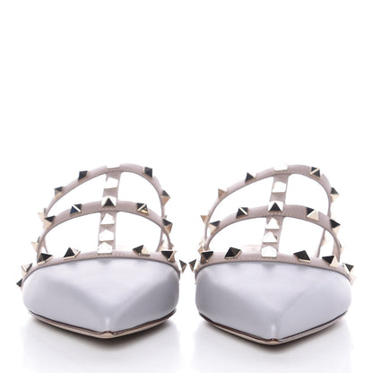 Valentino Garavani Nappa Rockstud Flat Cage Mules 39 Pastel Grey Poudre 3 of 9