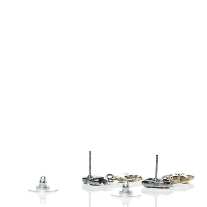 Chanel Ruthenium Crystal CC Star Moon Earrings Grey Gold 3 of 8