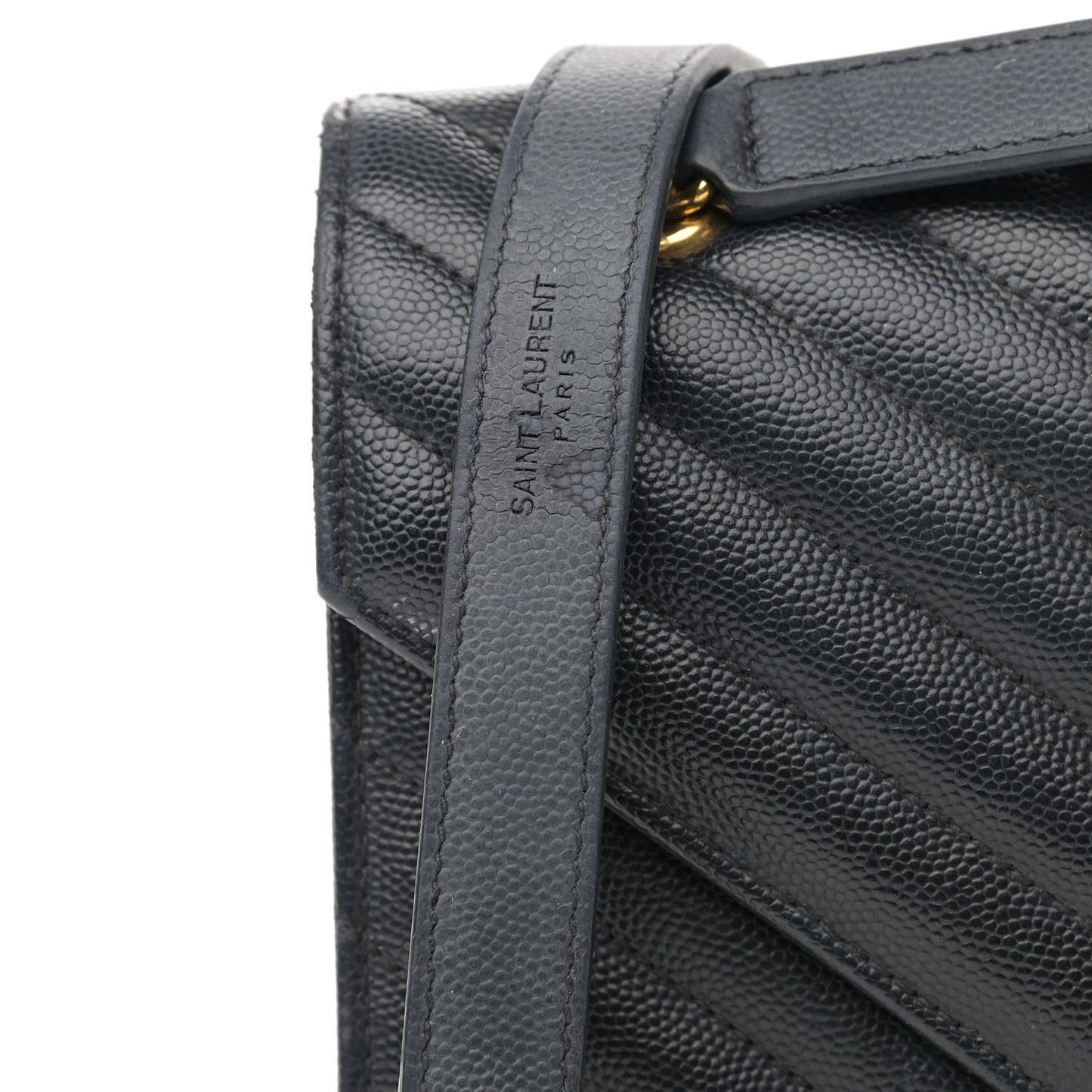 Grain De Poudre Matelasse Chevron Medium Monogram Satchel Black