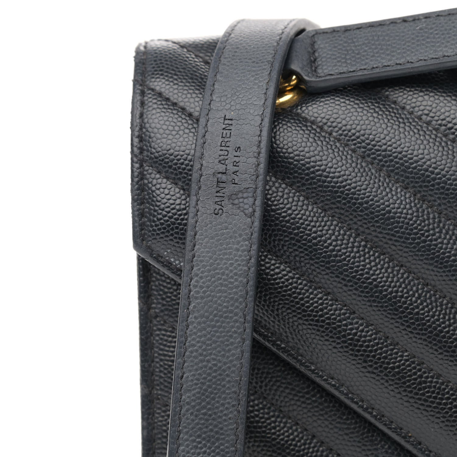 Saint Laurent Grain De Poudre Matelasse Chevron Medium Monogram Satchel Black 15 of 18