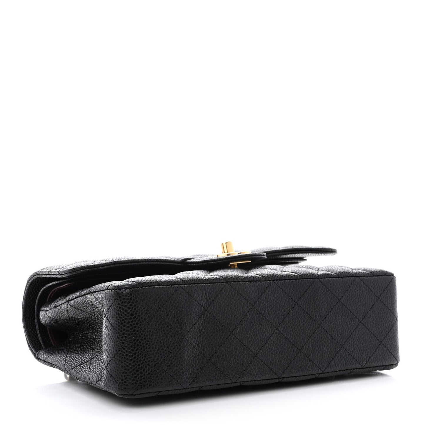 Caviar Quilted Small Double Flap Black
