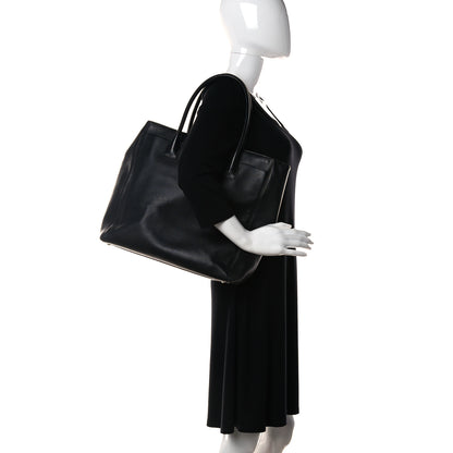 Chanel Calfskin Tall Cerf Tote Black 2 of 16