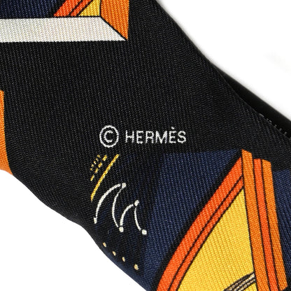 Hermes Silk Springs Springs Bague Twilly Black Orange Creme 4 of 5