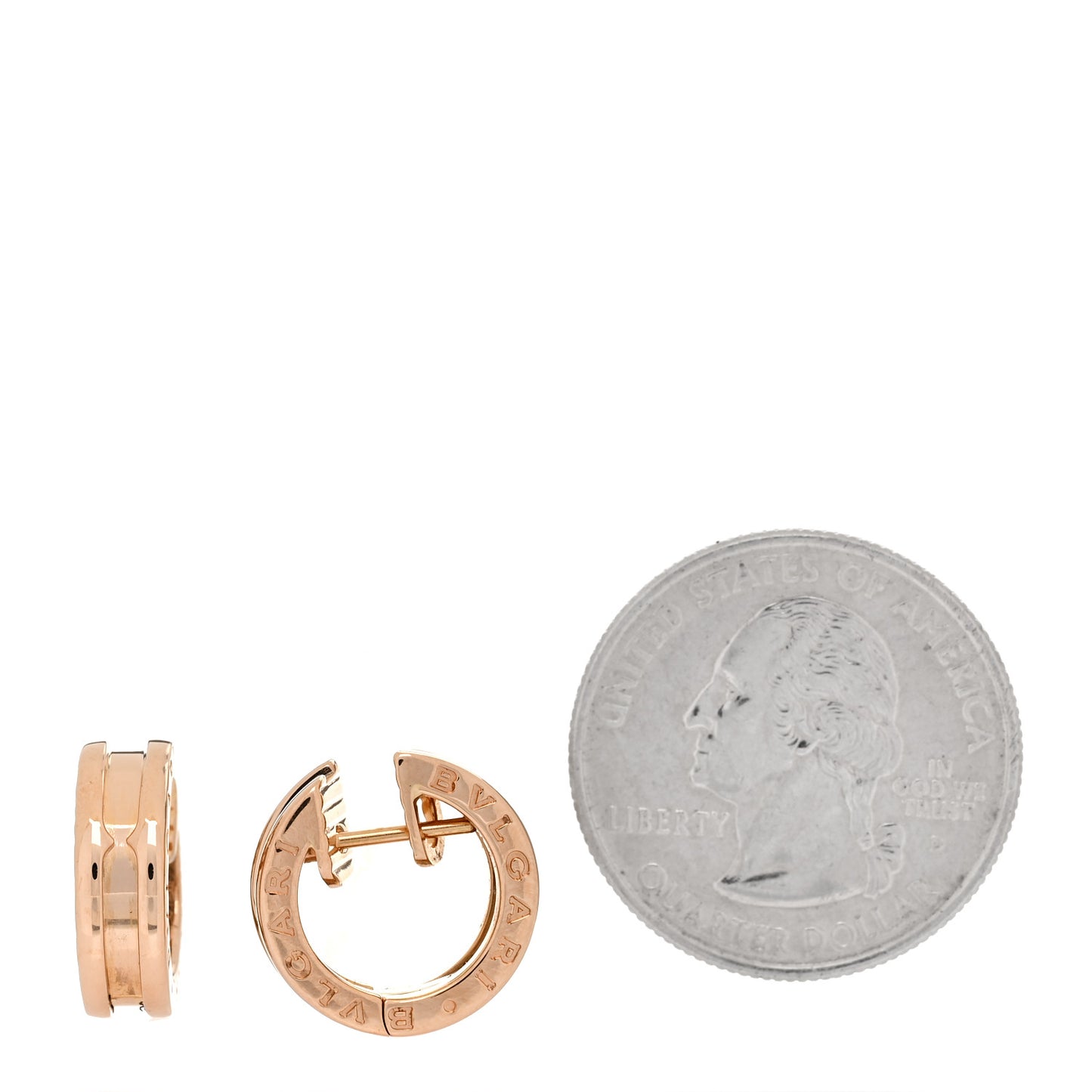 18K Rose Gold Small B.Zero1 Hoop Earrings