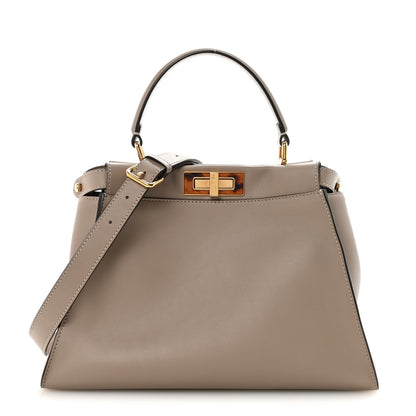 Fendi Vitello Seta Plexiglass Tortoise Medium Peekaboo Iconic Satchel Tortora 1 of 9
