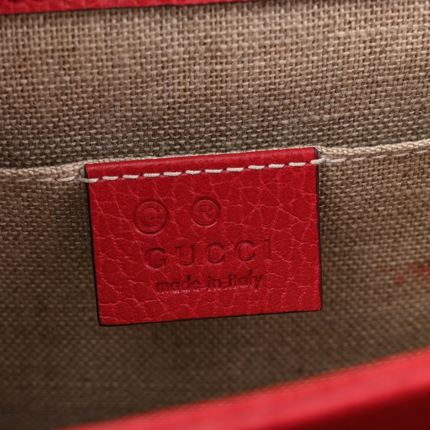 Gucci Dollar Calfskin Small Interlocking G Shoulder Bag Red 6 of 13