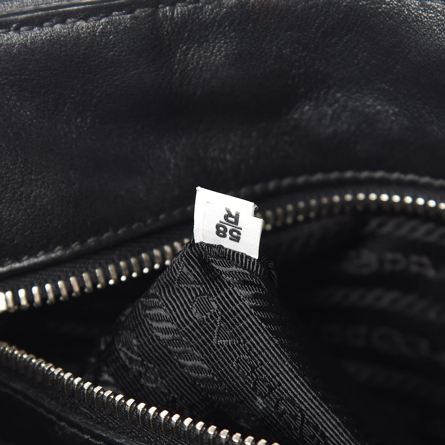 Prada Nappa Vertical Stitched Tote Black 8 of 17