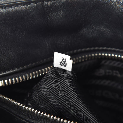 Prada Nappa Vertical Stitched Tote Black 8 of 17